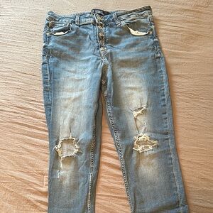 Stylish Blue Button-Fly Jeans